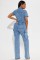New accordion bag loose high waisted wide leg ripped jeans casual pants