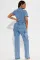 New accordion bag loose high waisted wide leg ripped jeans casual pants