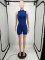 Pit striped fabric zipper sleeveless straight tube jumpsuit shorts