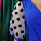 Mesh velvet bubble sleeve V-neck fashionable and elegant hip wrap dress