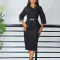 New solid color buttocks wrapped OL pencil skirt dress