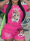 24 Spring/Summer Printed New Short sleeved Shorts Sports Two Piece Set