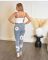 Casual versatile denim high waisted light blue washed long pants jeans