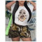 Printed new short sleeved shorts sports two-piece set for women