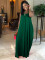 Women's suspender sleeveless loose Bohemian long dress candy color solid summer