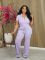 Women's short sleeved set with loose pleats and breathable V-neck two-piece shirt set for summer