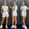 Fashionable and casual women's embossed+embroidered short sleeved shorts set
