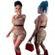 Letter elastic sports vest shorts set