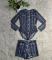 New style imitation denim printed mesh jumpsuit+half skirt two-piece set