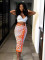 Digital positioning printing irregular half skirt long skirt