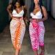 Digital positioning printing irregular half skirt long skirt