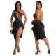 Fashionable and Sexy Slant Neck High Split Wrap Hip Hot Diamond Evening Dress