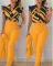 18 COLORS Fashionable printed lotus leaf sleeve top, solid color pants set with belt OL dress