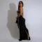 Fashionable and sexy suspender wrap buttocks long skirt