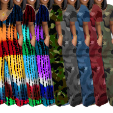 Positioning printed strapless jumpsuit