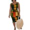 Fashionable printed women's suspender dress