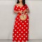Fashionable printed women's suspender dress