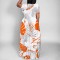 Fashionable printed women's long skirt dress