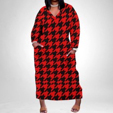 Fashion printed women's oversized dress