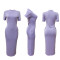 Fashionable round neck ribbed sexy slim fitting street dress