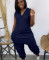 Fashionable loose V-neck sleeveless spring/summer loose jumpsuit