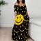 Fashionable printed women's long skirt dress
