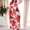Fashionable printed women's long skirt dress