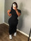 Fashionable round neck ribbed sexy slim fitting street dress