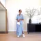 New Vertical Stripe Loose Long Side Split Short Sleeve Shirt Dress