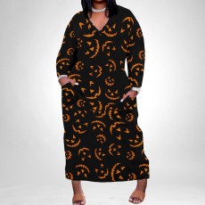 Fashion printed women's oversized dress