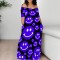 Fashionable printed women's long skirt dress