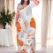 Fashionable printed women's long skirt dress
