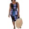 Fashionable printed women's suspender dress
