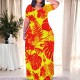 Fashionable printed women's long skirt dress