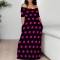 Fashionable printed women's suspender dress