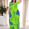 Fashionable printed women's long skirt dress
