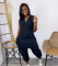 Fashionable loose V-neck sleeveless spring/summer loose jumpsuit