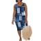 Fashionable printed women's suspender dress