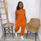 Fashionable loose V-neck sleeveless spring/summer loose jumpsuit
