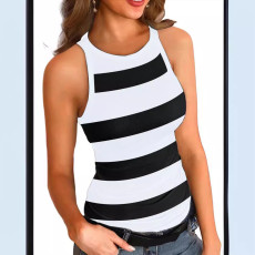 New striped sleeveless sexy vest top