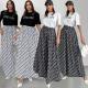 Outdoor leisure pure cotton top and large hem skirt two-piece set in 2 colors