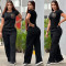 Fashionable and casual set with embossed pockets, high-quality two-piece set