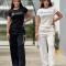A casual and fashionable temperament set with steel stamp embossed embroidery pockets, two-piece set