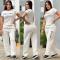 A casual and fashionable temperament set with steel stamp embossed embroidery pockets, two-piece set