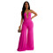 Fashion women's solid color fashion pants jumpsuit