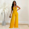 Fashion women's solid color fashion pants jumpsuit