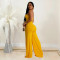 Fashion women's solid color fashion pants jumpsuit