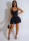Women's Pickled, Stir fried, Colored, Worn Twisted Strap, Tank Top Spliced, Folded Dress