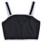 Women's solid color suspender shorts two-piece set