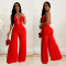 Fashion women's solid color fashion pants jumpsuit